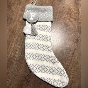 KNIT FAIR ISLE MONOGRAM STOCKING F